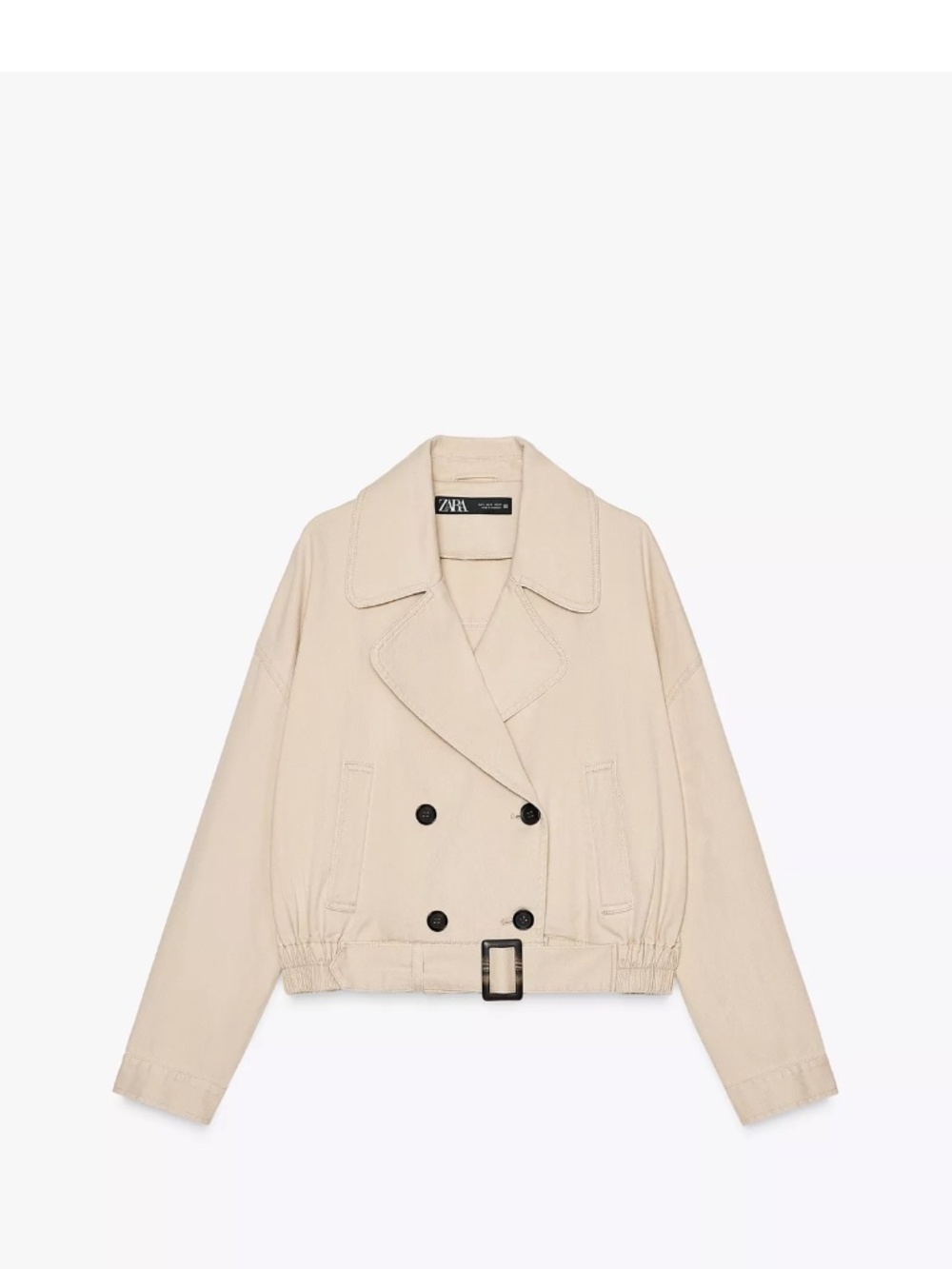 zara elastic hem cropped jacket size Xs